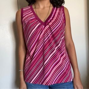 Pink Striped Tank Top
